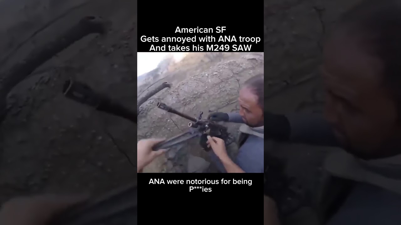 U.S SOF operator takes M249 from afghani troop #specialforces #military #usarmy #usmilitary #gwot