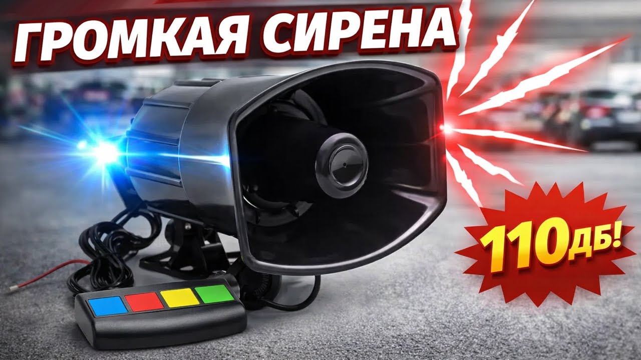 🚨 Полицейская сирена СГУ на 4 тона NIGGEI F003 (12В, до 110 дБ) — тест звука и мощности