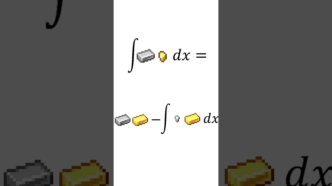 Integration by parts 😮. #maths #minecraft #calculus #apcalculus #ibdp