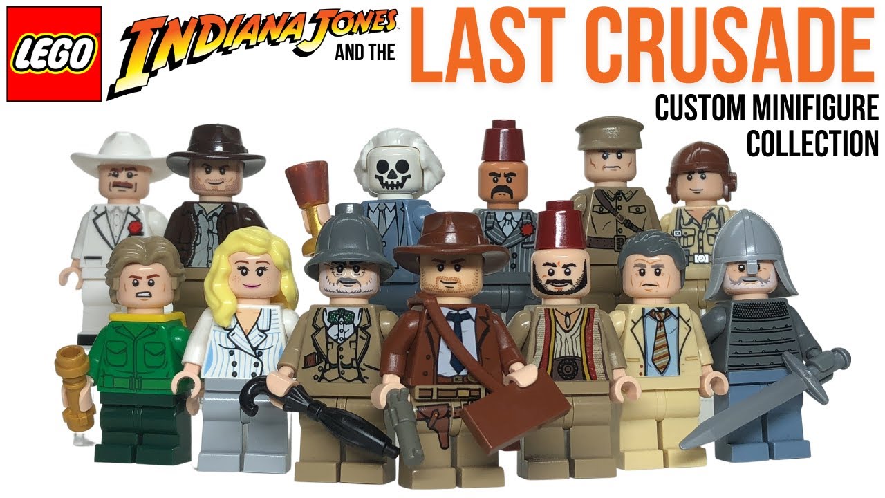 Витрина с кастомными минифигурками LEGO Индиана Джонс: Последний крестовый поход