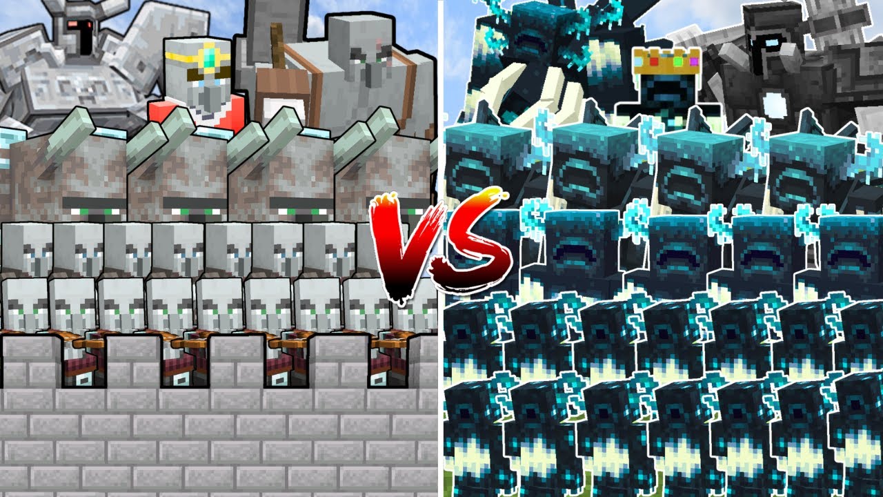 WARDEN ARMY vs PILLAGER CASTLE | Minecraft Mob Battle
