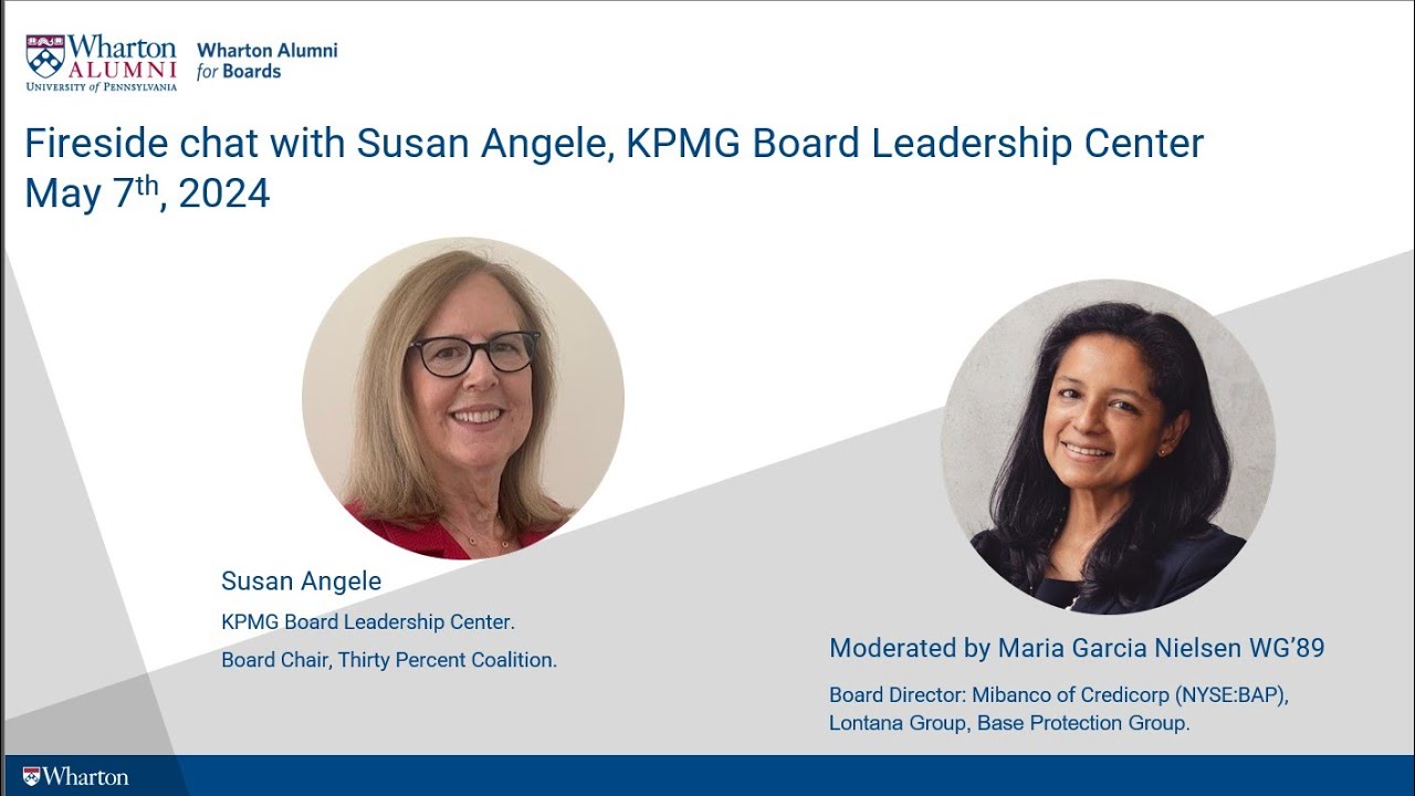 First Tuesday May Call with Susan Angele, KPMG Board Leadership Center