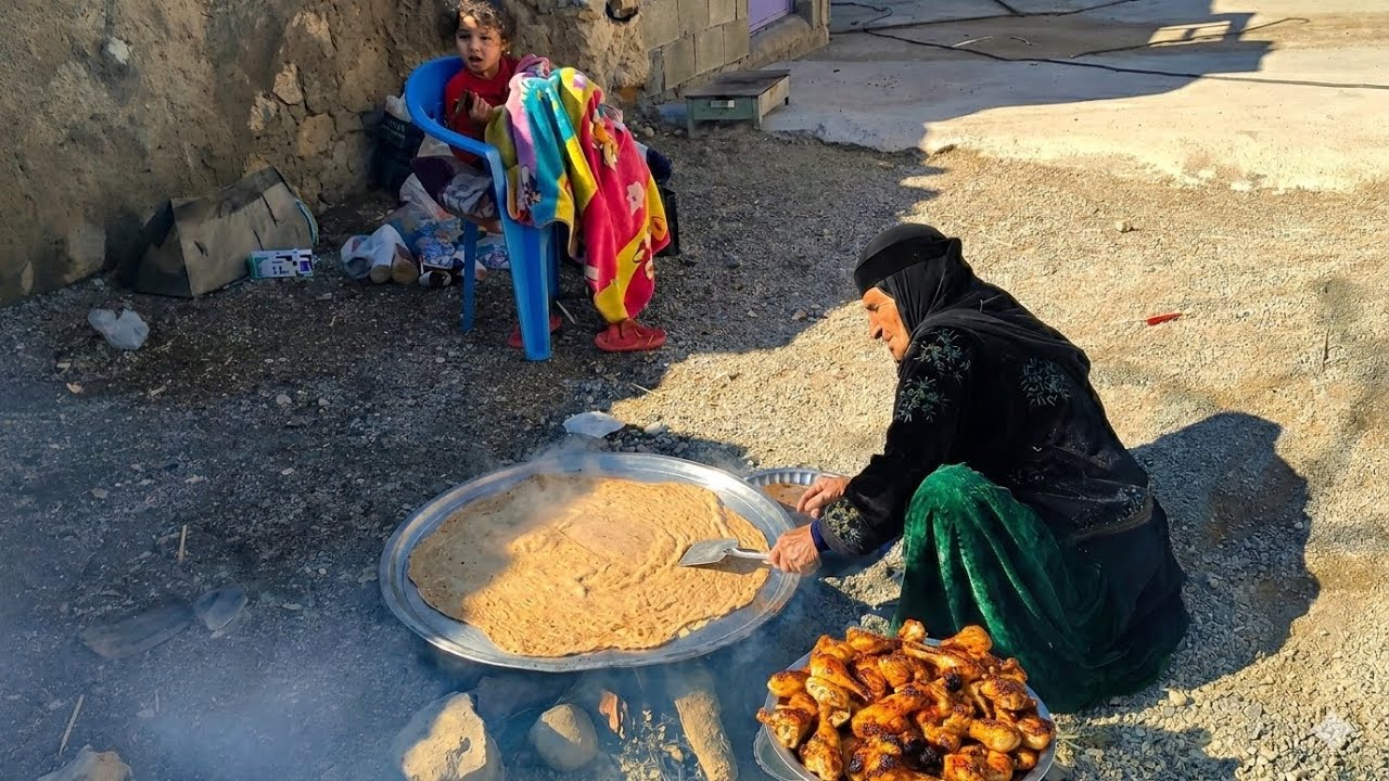 Making Bread from Oaks! Mountain Kebab on Open Fire