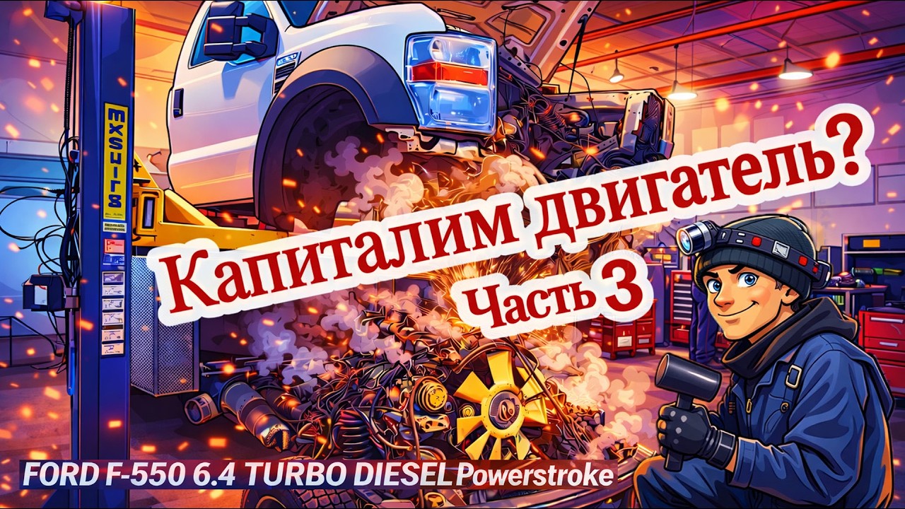Капитальный ремонт двигателя в Канаде. FORD F-550 6.4 TD Часть III #автомеханик