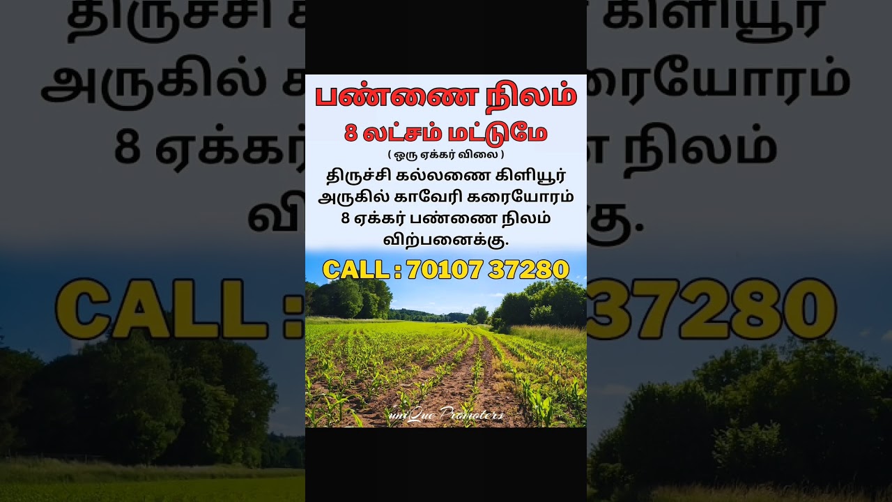 8 Lakhs Only | Farm Land For Sale | Kallanai | Trichy | CALL 7010737280 | #farmlandforsale #farming