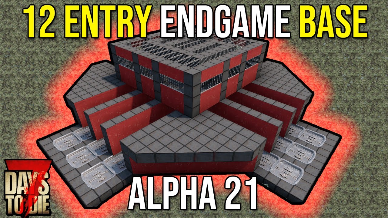 12 Entry EndGame Horde Base | Blood Moon | New Design | AFK Base | 7 Days to Die