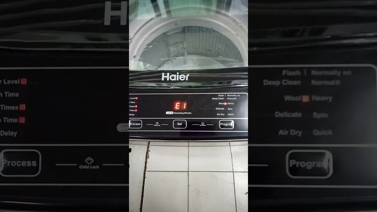 E1 resolve в полностью автоматической стиральной машине Haier HWM 120-1789