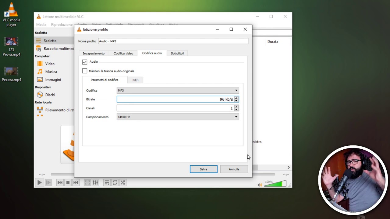 Convertire VIDEO in MP3, con VLC