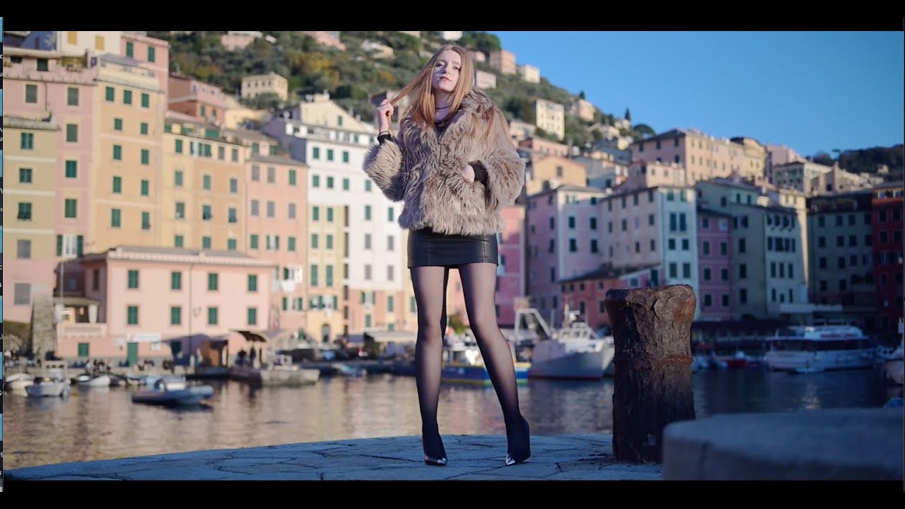 FASHION FILM CINEMATIC VIDEO PORTRAIT : Seamed Pantyhose, Tights, Heels, Leather Mini Skirt (4K)