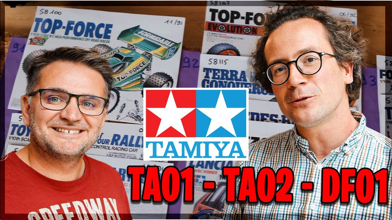 40 châssis Tamiya de 1990 à 2021 : Line Up TA01   TA02   DF01 avec Charles