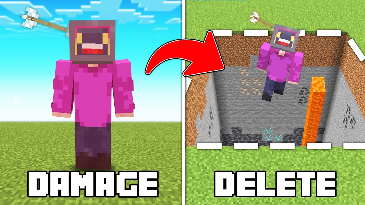 Minecraft, BUT Damage DELETES A Chunk!