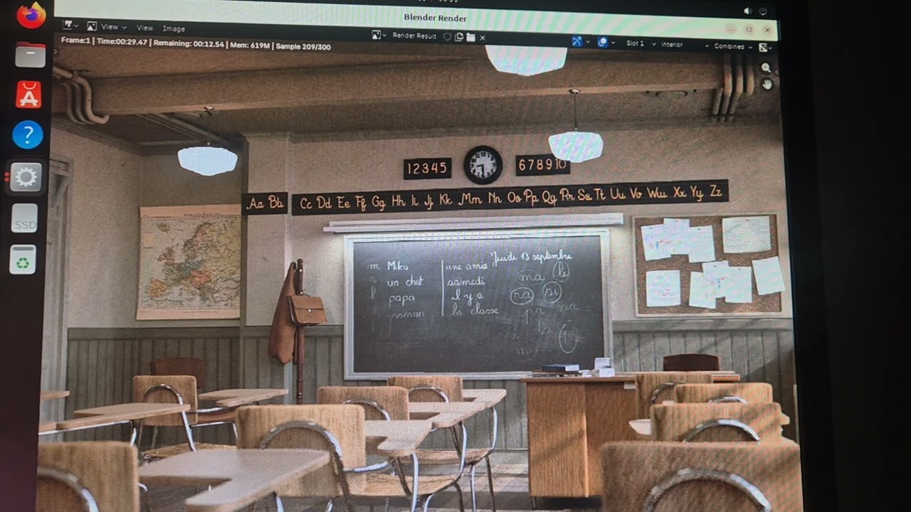 Dual AMD Epyc 7662 - Blender Classroom - Image CPU Render - 128 Cores 256 Threads 