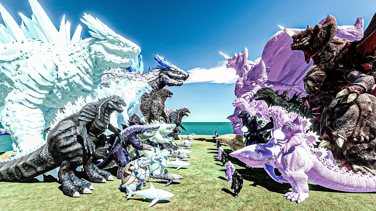 SHIMO vs DESTOROYAH – Ice Blue Monster Team vs Pink Monster Team