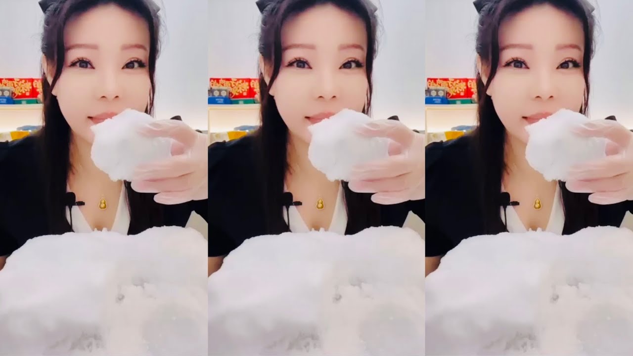 ASMR ICE QUEEN/ THIN HOLLOW ICE WITH FROST ICE EATING