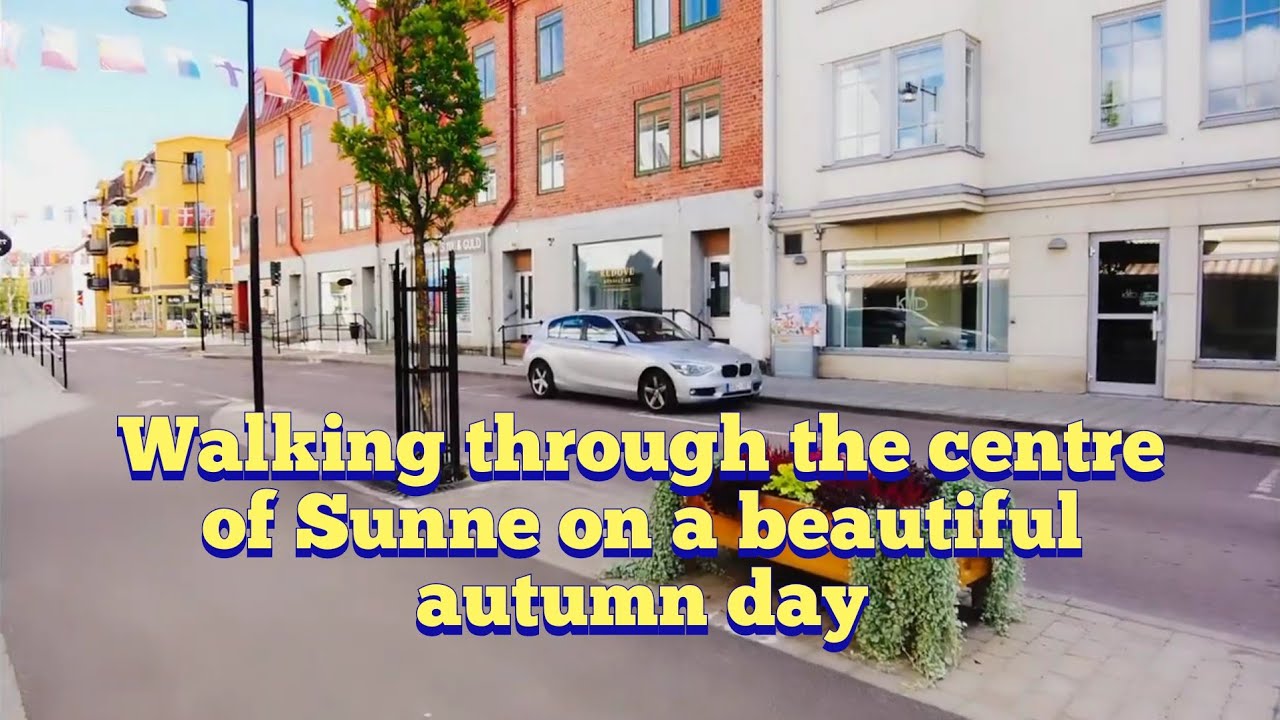 Walking in the centre of Sunne, beautiful autumn day.