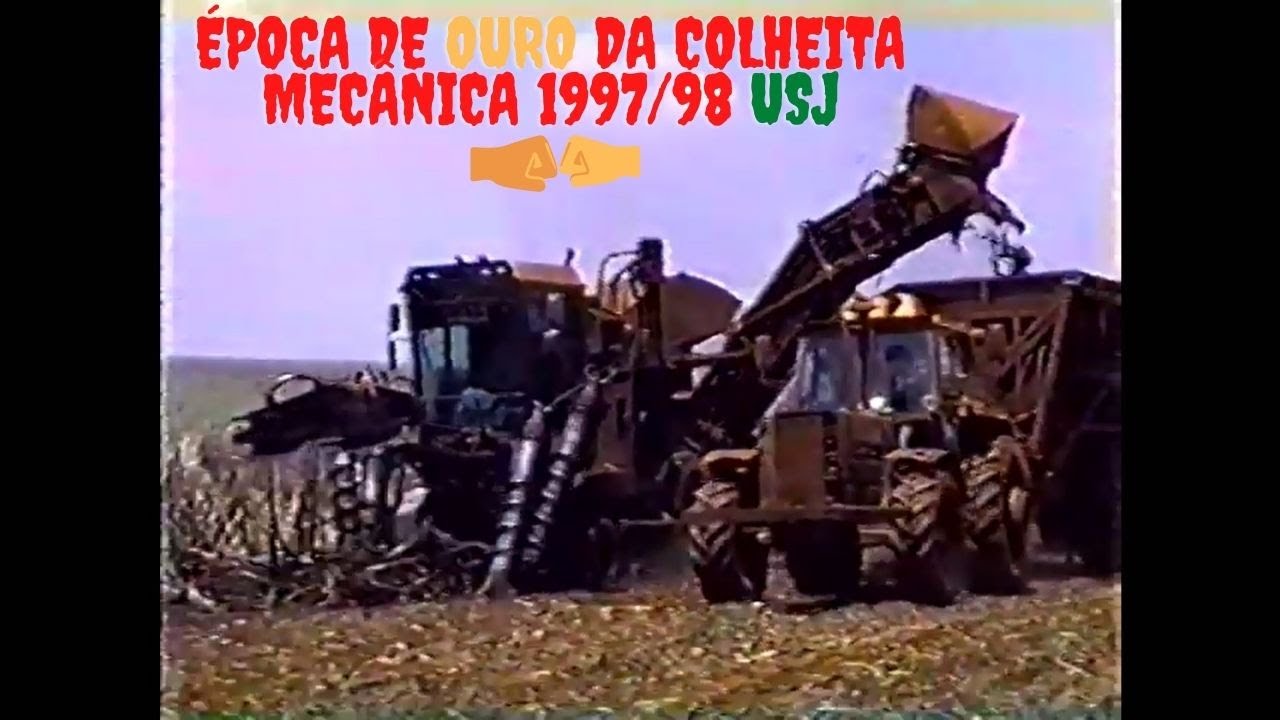 Época de ouro da colheita mecânica 1997-98 Engeagro (video antigo)