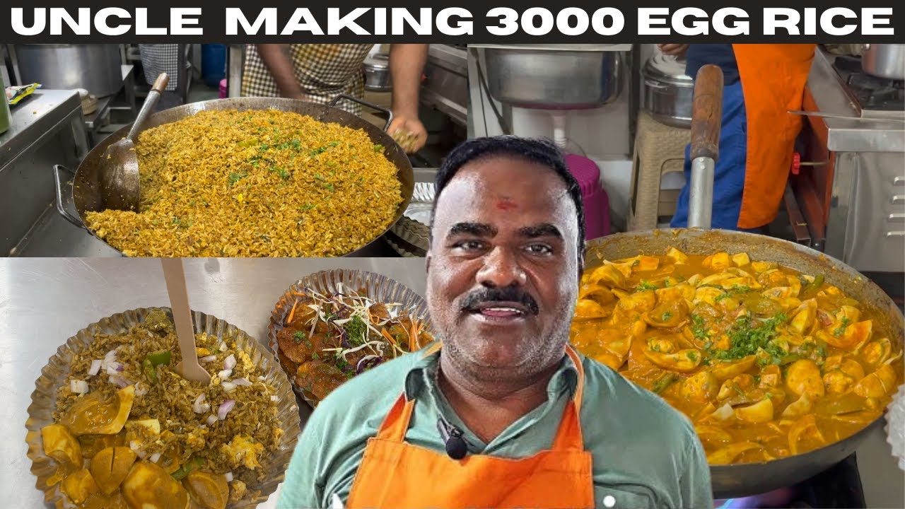 Uncle’s Viral Egg Magic! 🇮🇳 | ಪ್ರತಿದಿನ 3000 ಮೊಟ್ಟೆ – ಕ್ರೇಜಿ ಎಗ್ ಫ್ರೈಡ್ ರೈಸ್✅| uncle egg rice