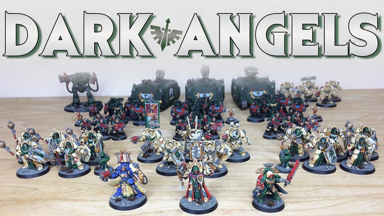 PAINTING SHOWCASE: Dark Angels Space Marines Army Warhammer 40k 9th