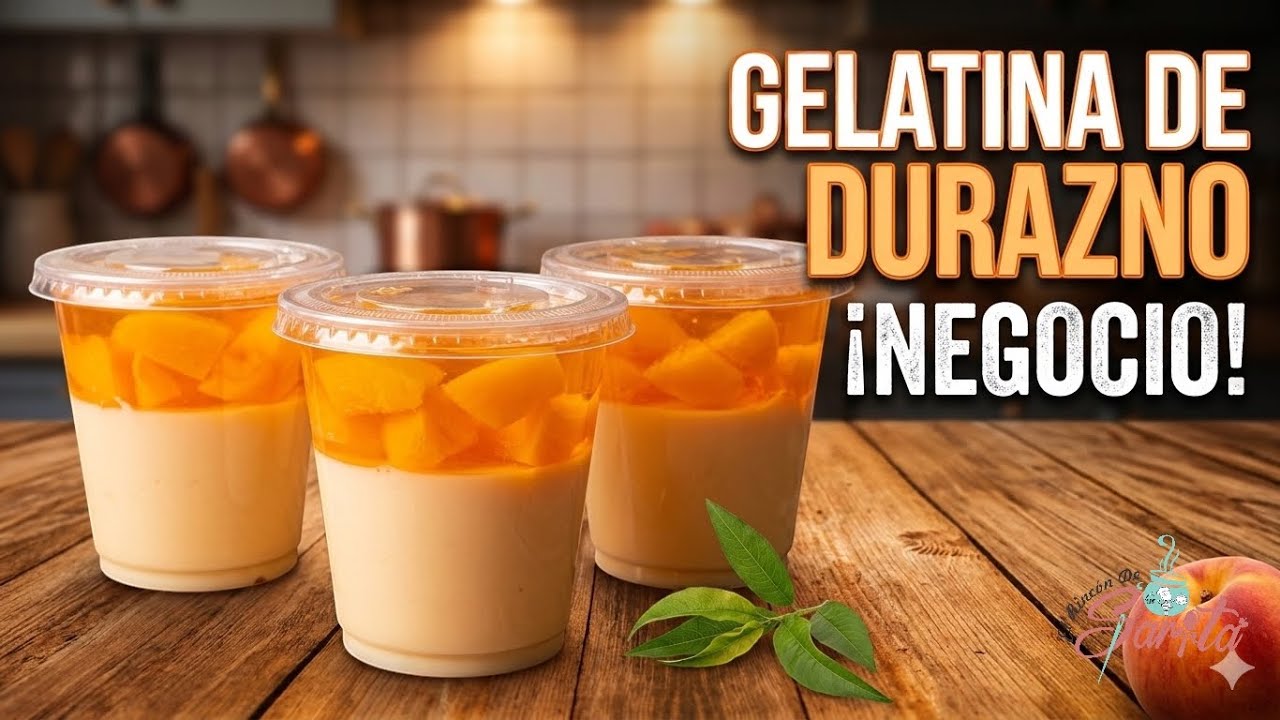 Gelatina de Crema con Durazno En vivo #reposteandoconsarita