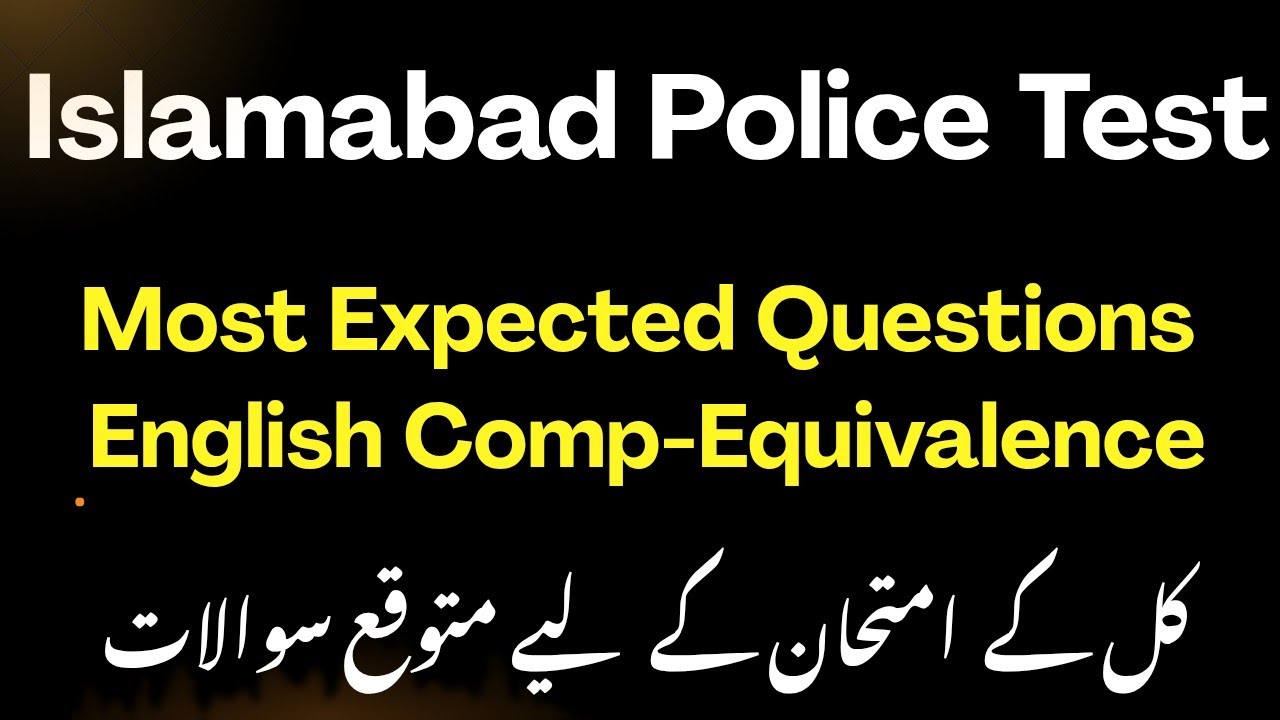 Today's Great Video Islamabad Police Test 2026 | Most Expected Questions | All Posts Preparation 