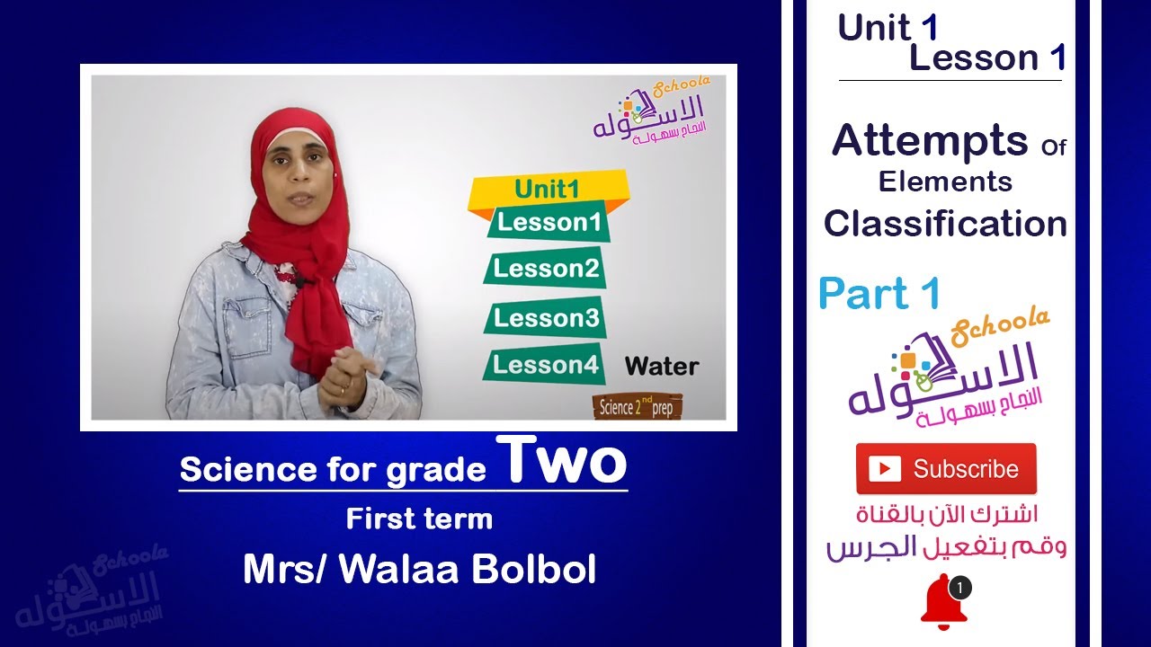 شرح ساينس تانية إعدادي | Attempts Of Elements Classification | تيرم 1- وح 1-درس1-جزء1| الاسكوله