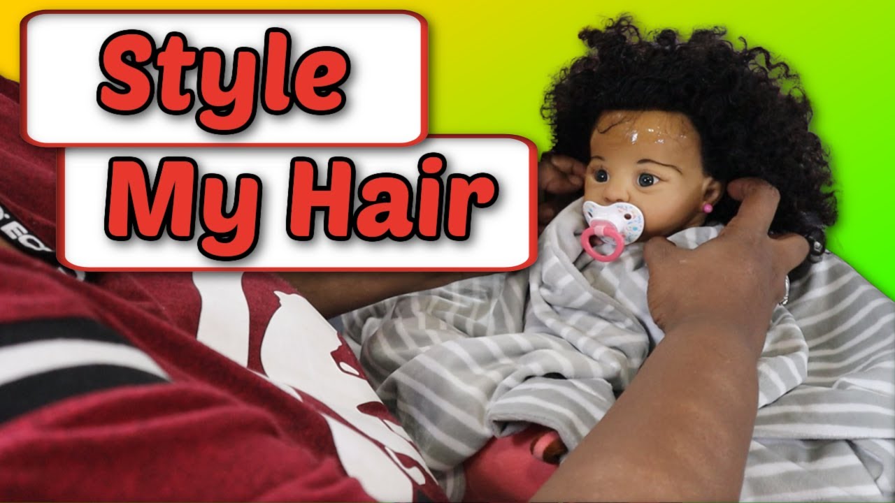 Reborn baby hair routine on Juliet awake kit 💛 Ponytails 💛 Human hair