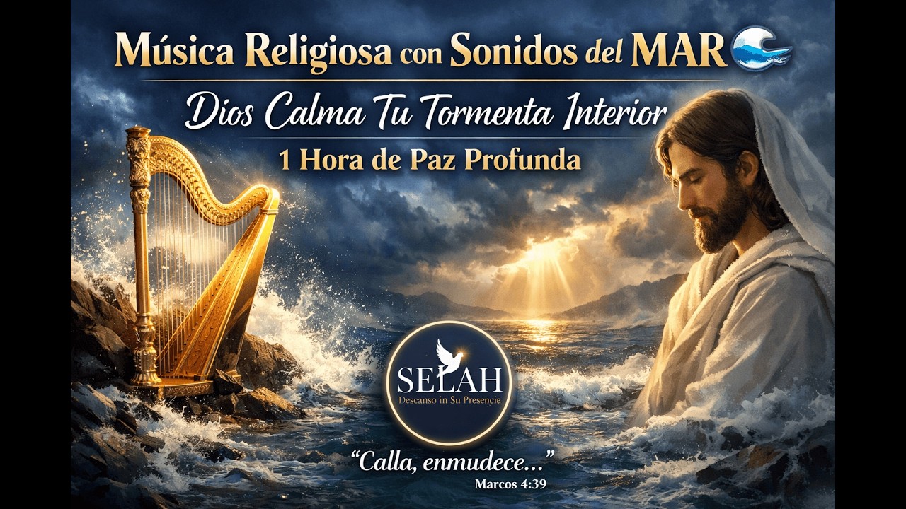 Música Religiosa con Sonidos del MAR 🌊 | Dios Calma Tu Tormenta Interior | 1 Hora de Paz Profunda