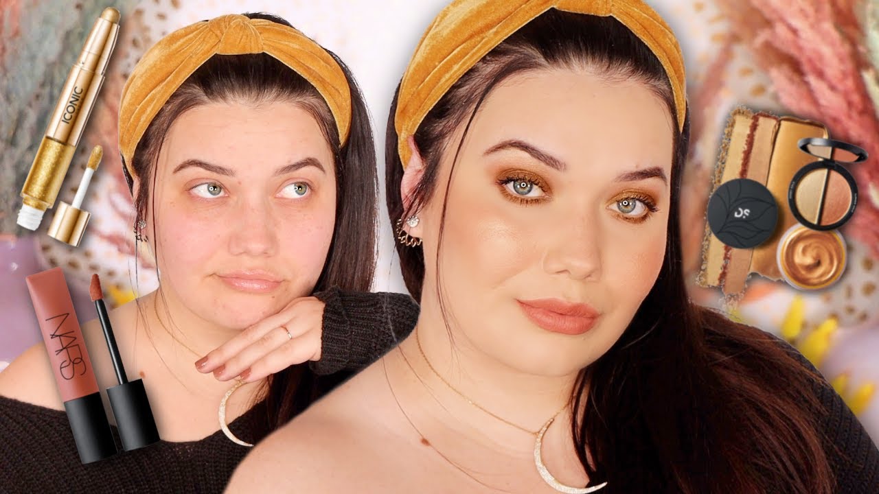 New Makeup! Simple Glowy Skin + Warm Eyes | Fall Makeup Tutorial