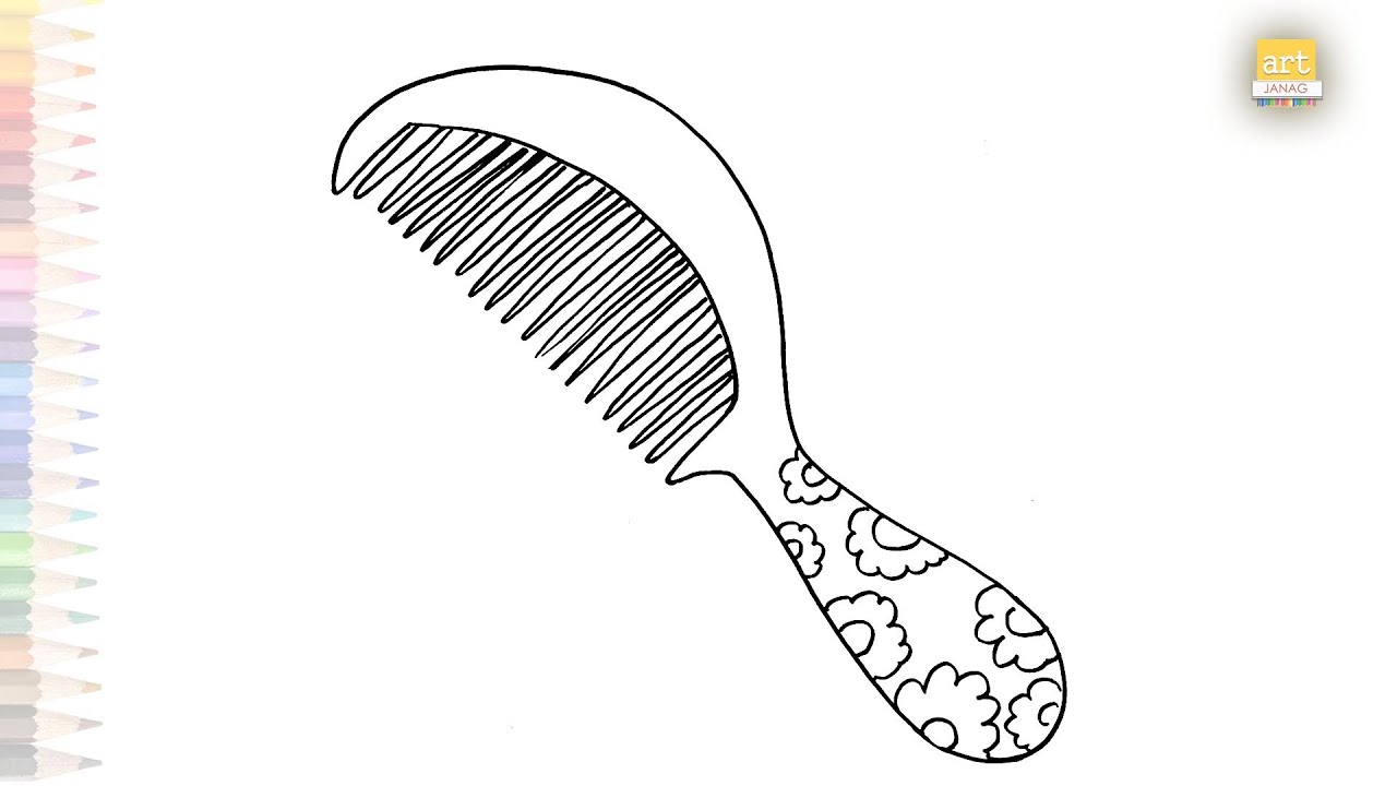 Comb easy drawing | Outline sketches | How to draw A Comb step by step | 