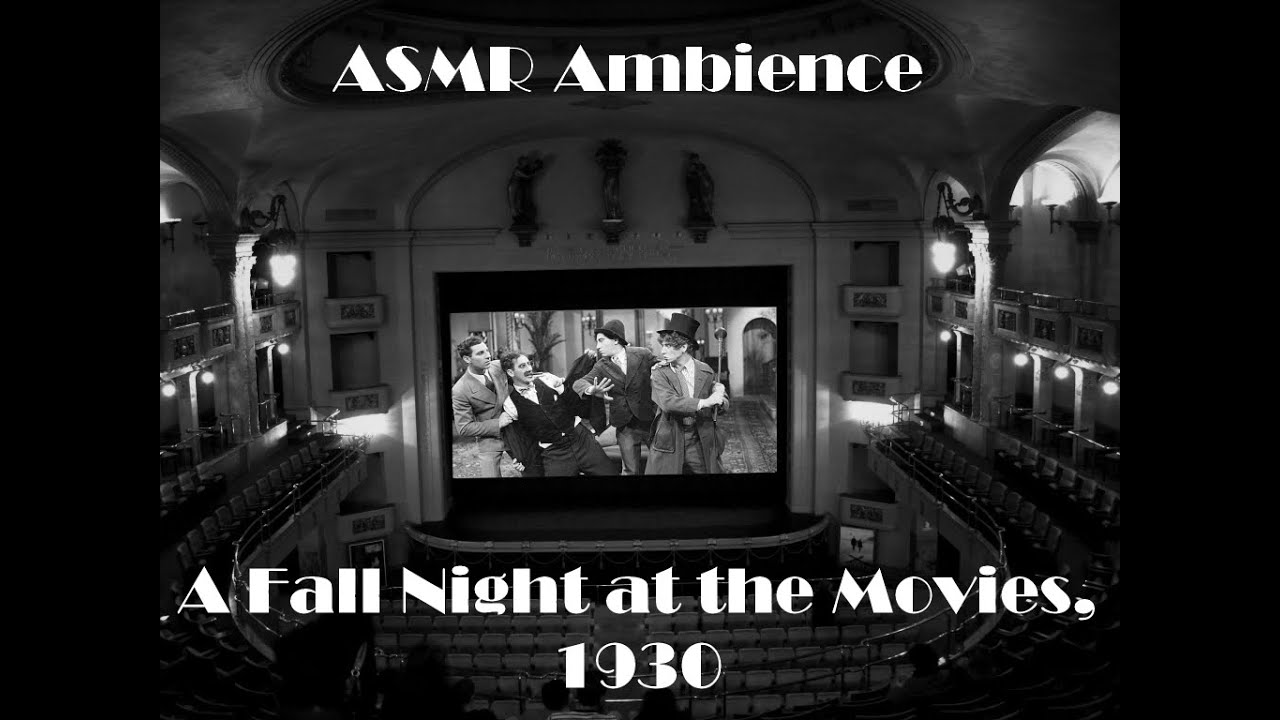A Fall Night at the Movies, 1930 -- Vintage Early 20th Century Movie Theater ASMR Ambience