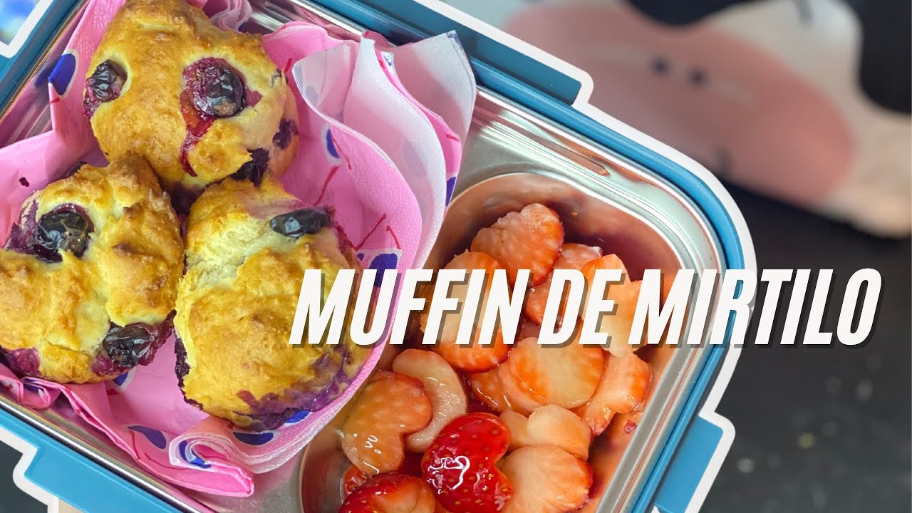 Muffin de Mirtilo + Lancheira do dia ✨