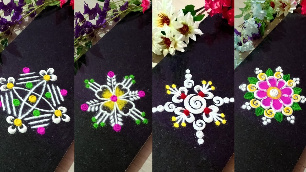 Простая ранголи для рисования перед дверью каждый день #borderrangoli #simplerangoli #easyrangoli...