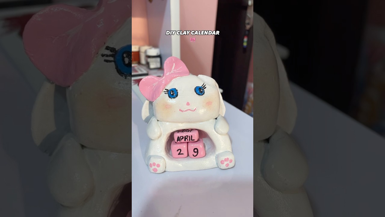 DIY cute clay calendar 🎀 #clay #calendar #cute #viralshort #diy #creativeclayideas #dice
