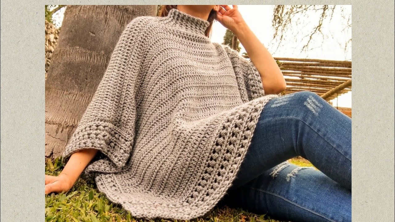 Poncho Gardenia crochet facil | Tutorial de Poncho suéter  ganchillo | Easy oversized