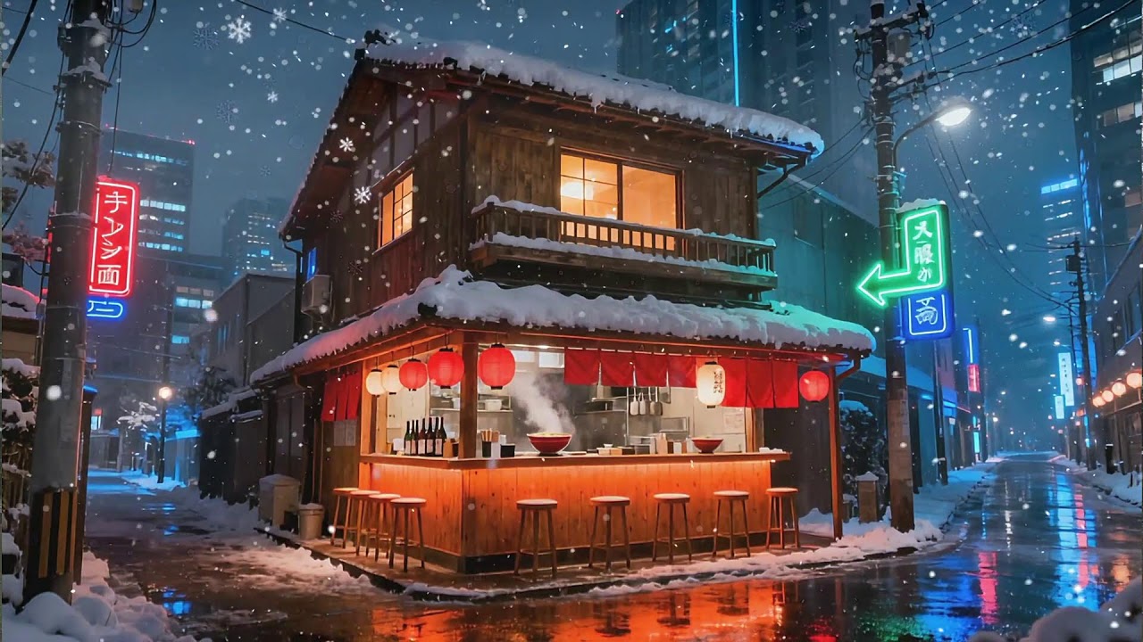 Steamy Ramen in Snowy Tokyo 🌙🍜 | Cozy Lofi Beats LIVE Study Session