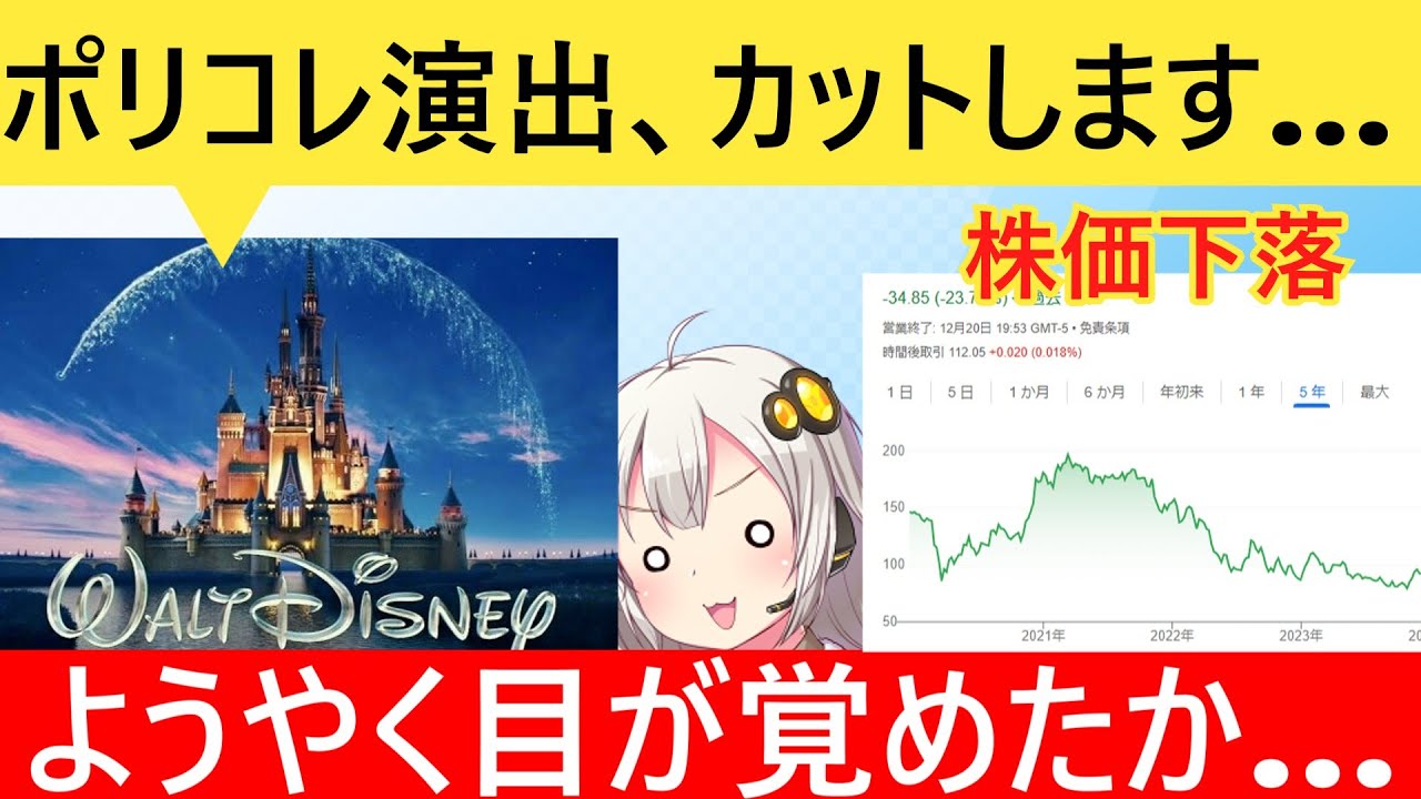 ディズニー、急にポリコレ離れする→その原因がヤバすぎた…
