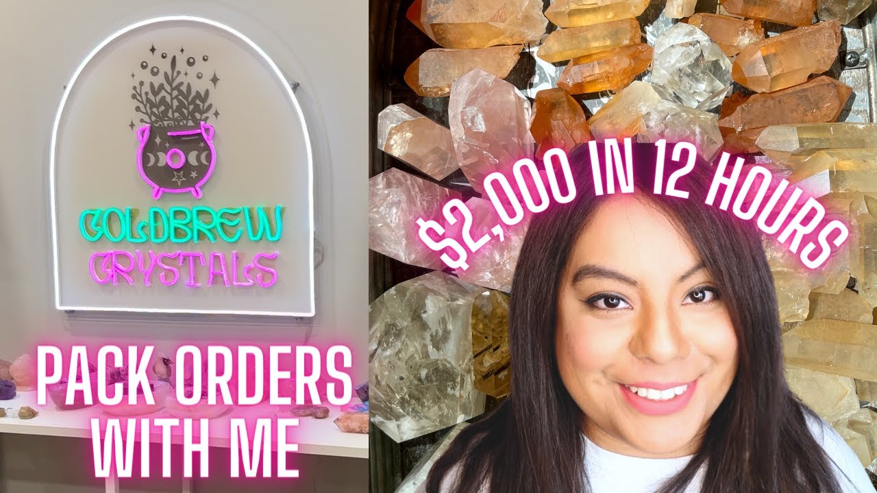 Pack Crystal Orders with me! $2,000 sold in 12 hours! Crystal Studio Vlog #001