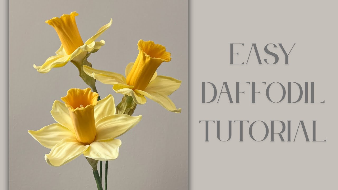 How to make Gumpaste Daffodil Tutorial | Easy Daffodil Flower | Sugar Flower | Cake Decorating