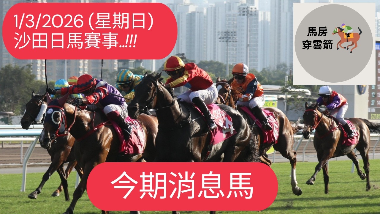今期消息馬..!!! 1/3/2026 (星期日) 沙田日馬賽事 !! [香港賽馬][賽馬] [賽馬貼士]