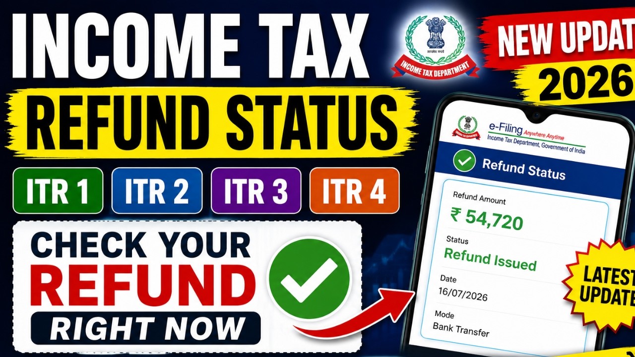 Income Tax Refund Status 2026 | ITR 1, ITR 2, ITR 3, ITR 4 Refund Check Online | Refund Released?