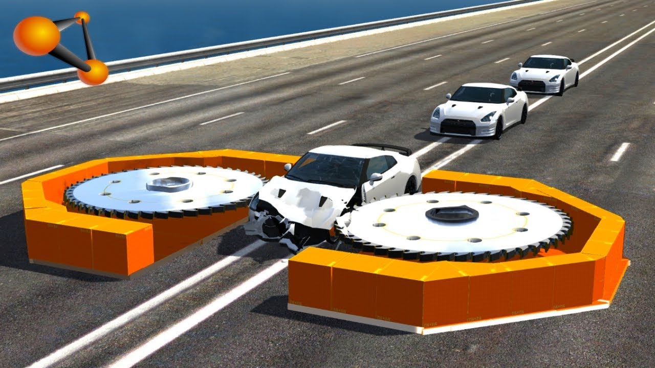 BeamNG.drive - Giant Saw Against Cars #10