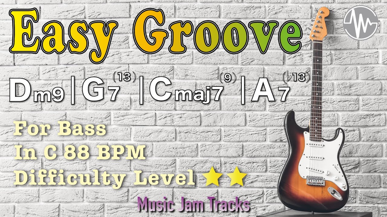 Easy Groove Jam for【Bass】C Major BPM88 | No Bass Backing Track