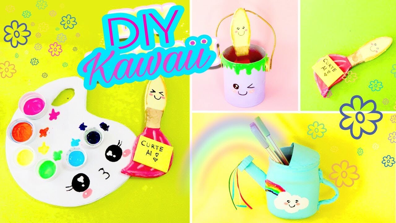 DIY KAWAII 6 ideias com material reciclado Ft Decorando e Reciclando