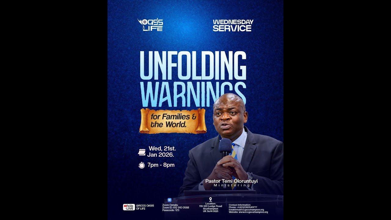 MIDWEEK SERVICE || 21/01/2026 || UNFOLDING WARNINGS
