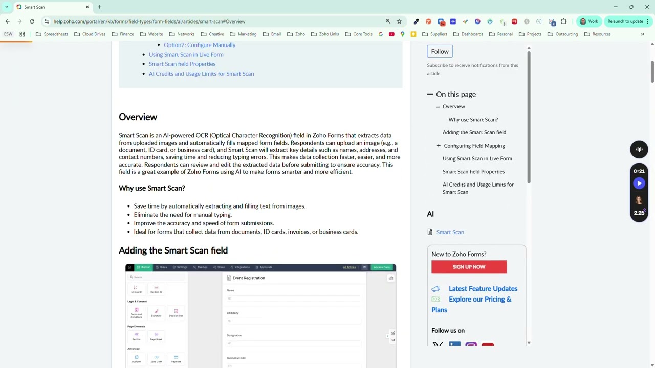 Zoho Forms New AI Image Scanning OCR Field
