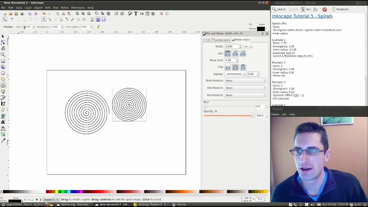Inkscape Tutorial 5 - Spirals