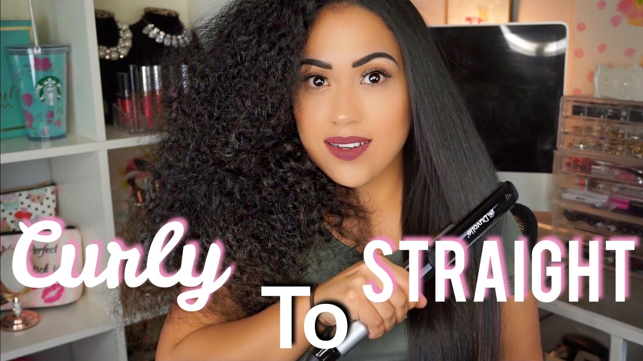 curly to straight hair the best straightener DUVOLLE | Miriam Marroquin