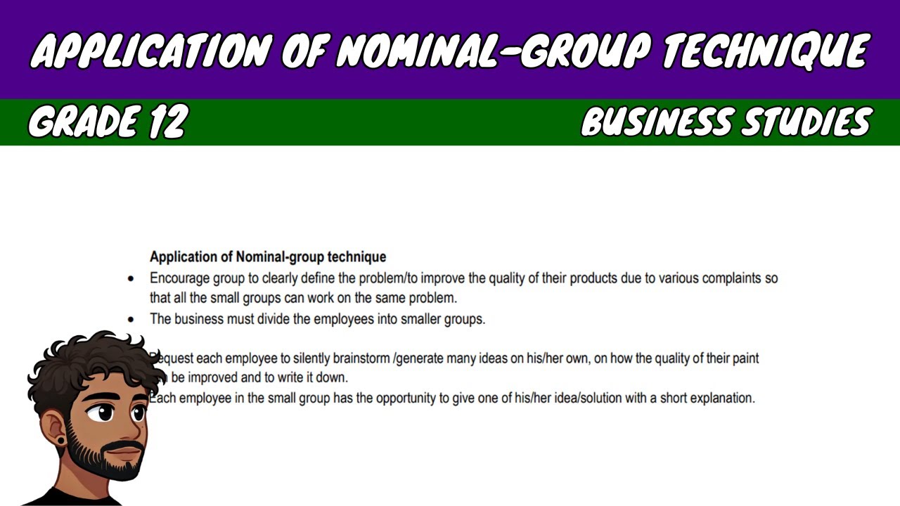 Application of Nominal Group Technique | Grade 12 Business Studies