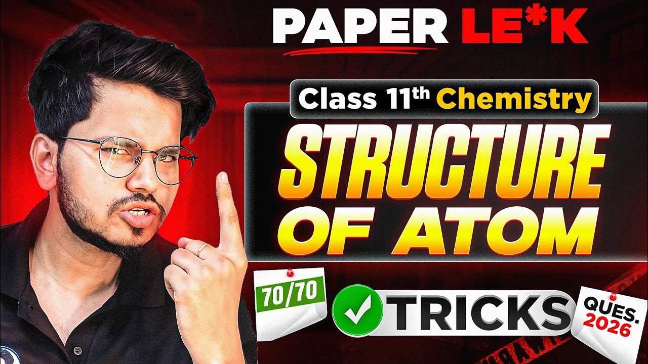 Structure Of Atom most important Numericals one shot class 11th chemistry for exam 2026 By sir Munil