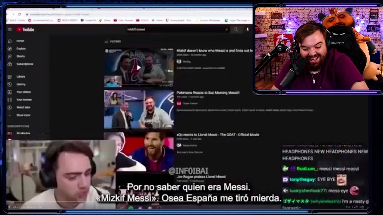 Ibai learns about Mizkif not knowing Messi